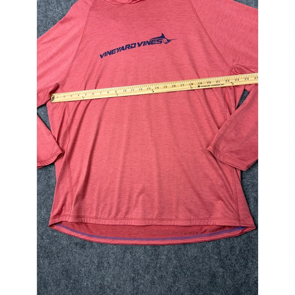 Vineyard Vines Performance Hoodie Mens XL Red Heathered Long Sleeve Fishing Top